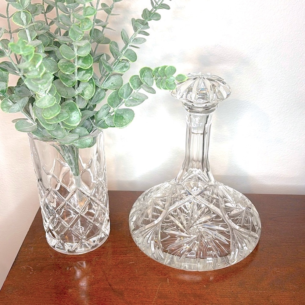 Vintage Crystal Glass Circular Decanter